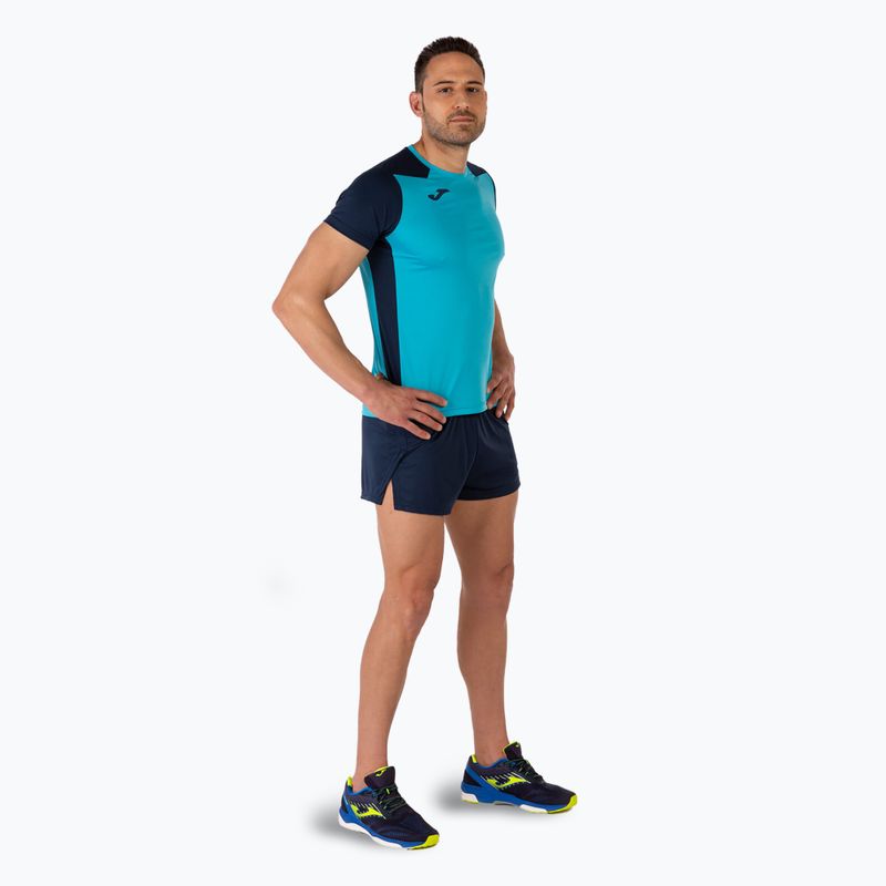Vyriški bėgimo marškinėliai "Joma Record II fluor" turkio/navy spalvos 7