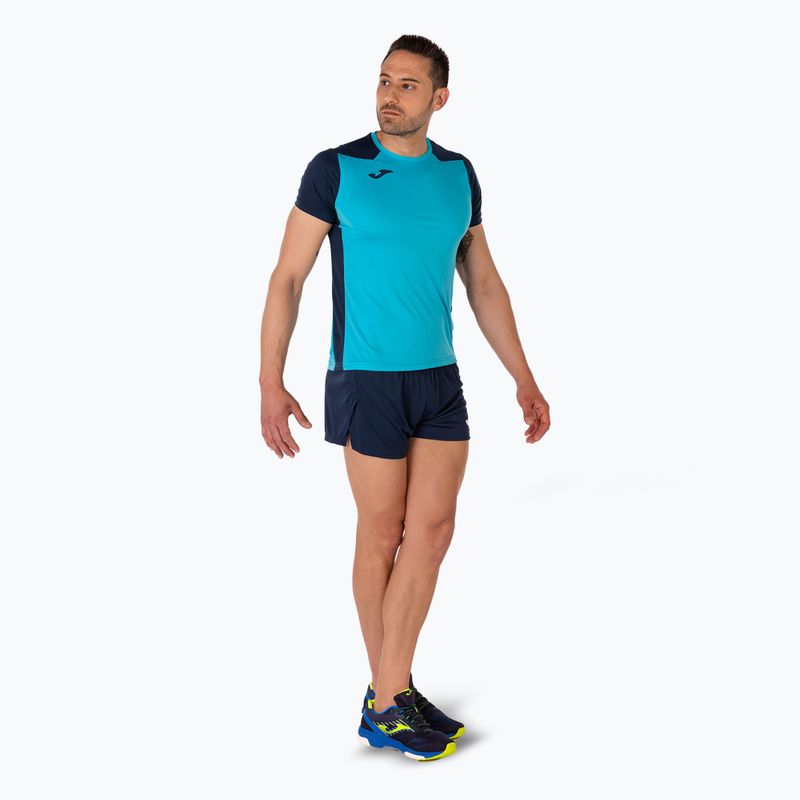 Vyriški bėgimo marškinėliai "Joma Record II fluor" turkio/navy spalvos 8