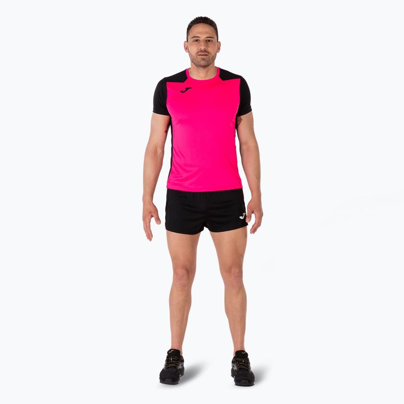 Vyriški bėgimo marškinėliai Joma Record II fluor pink/black 2