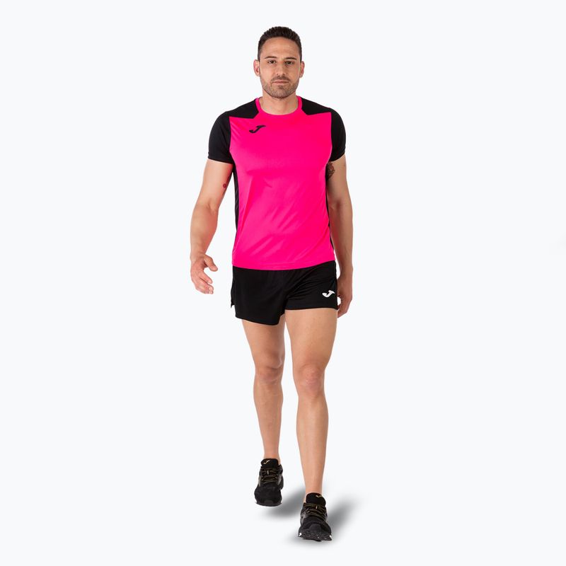 Vyriški bėgimo marškinėliai Joma Record II fluor pink/black 6