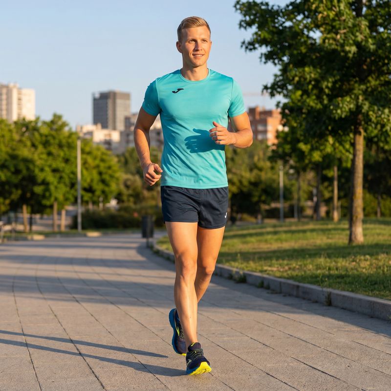Vyriški bėgimo marškinėliai Joma Record II fluor turquoise 10