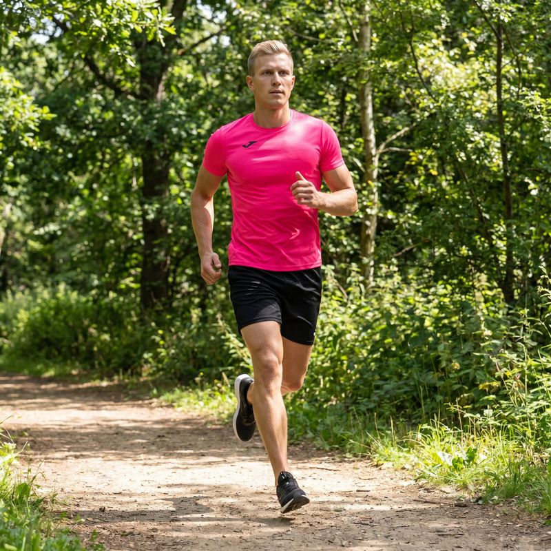 Vyriški bėgimo marškinėliai Joma Record II fluor pink 9