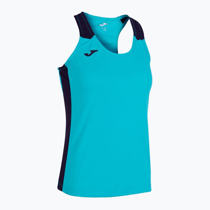 Moteriški bėgimo marškinėliai Joma Record II Tank Top fluor turquoise/navy 6