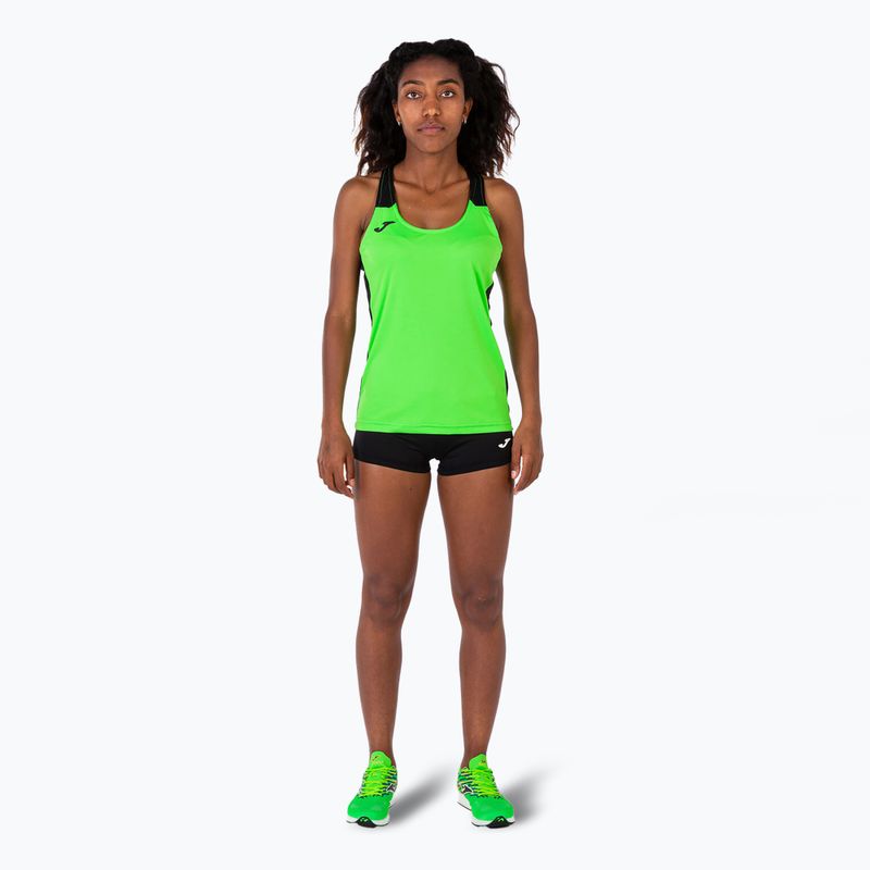Moteriški bėgimo marškinėliai Joma Record II Tank Top fluor green/black 2
