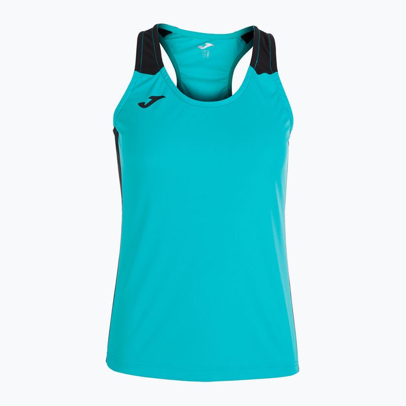 Moteriški bėgimo marškinėliai Joma Record II Tank Top turquoise/black