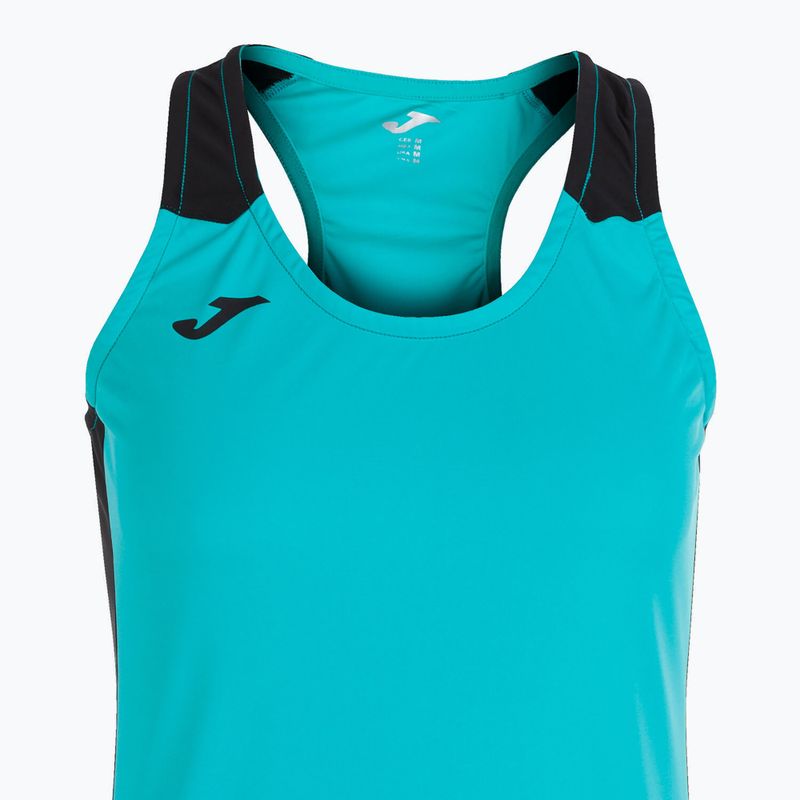 Moteriški bėgimo marškinėliai Joma Record II Tank Top turquoise/black 5