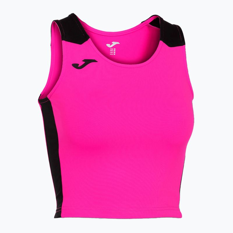 Moteriški bėgimo marškinėliai Joma Record II Top fluor pink/black