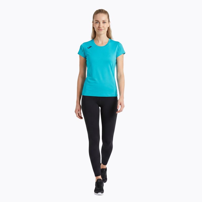 Moteriški bėgimo marškinėliai Joma Record II fluor turquoise 2