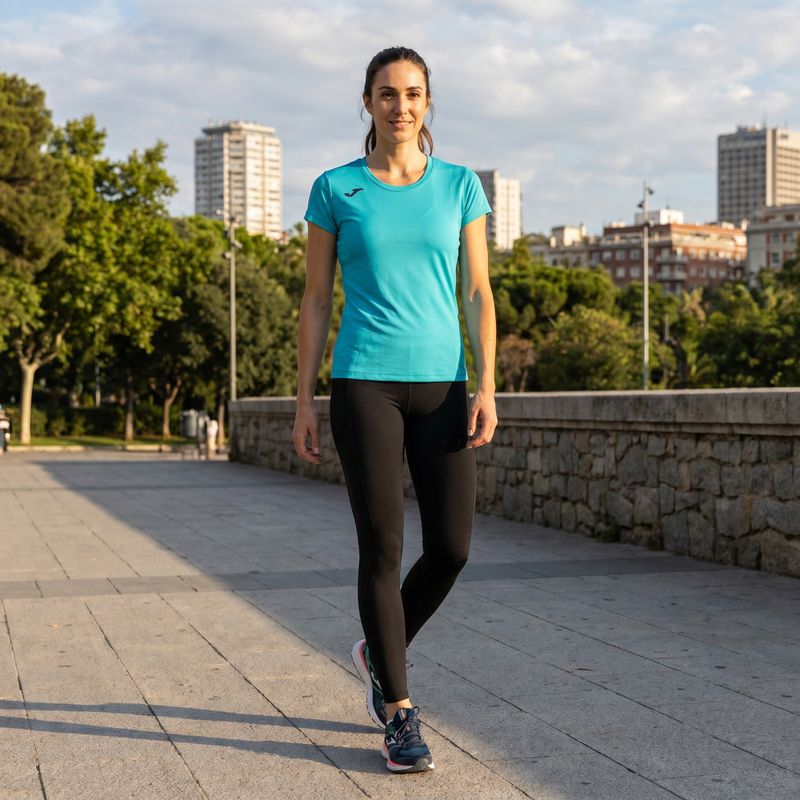 Moteriški bėgimo marškinėliai Joma Record II fluor turquoise 6