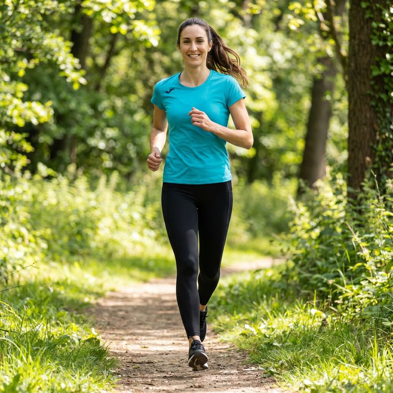 Moteriški bėgimo marškinėliai Joma Record II fluor turquoise 7