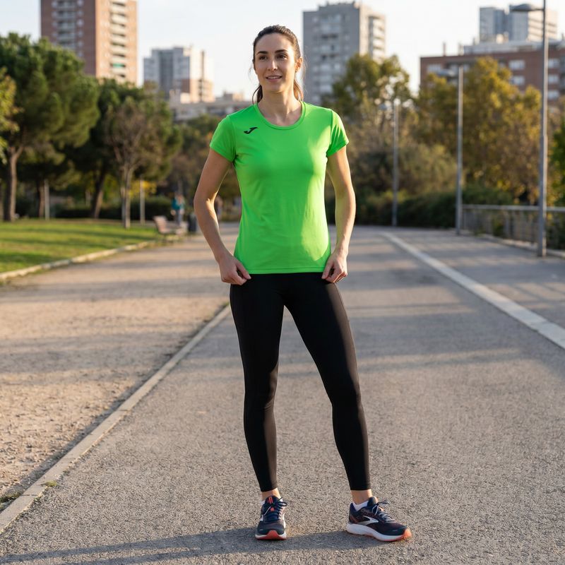 Moteriški bėgimo marškinėliai Joma Record II fluor green 6
