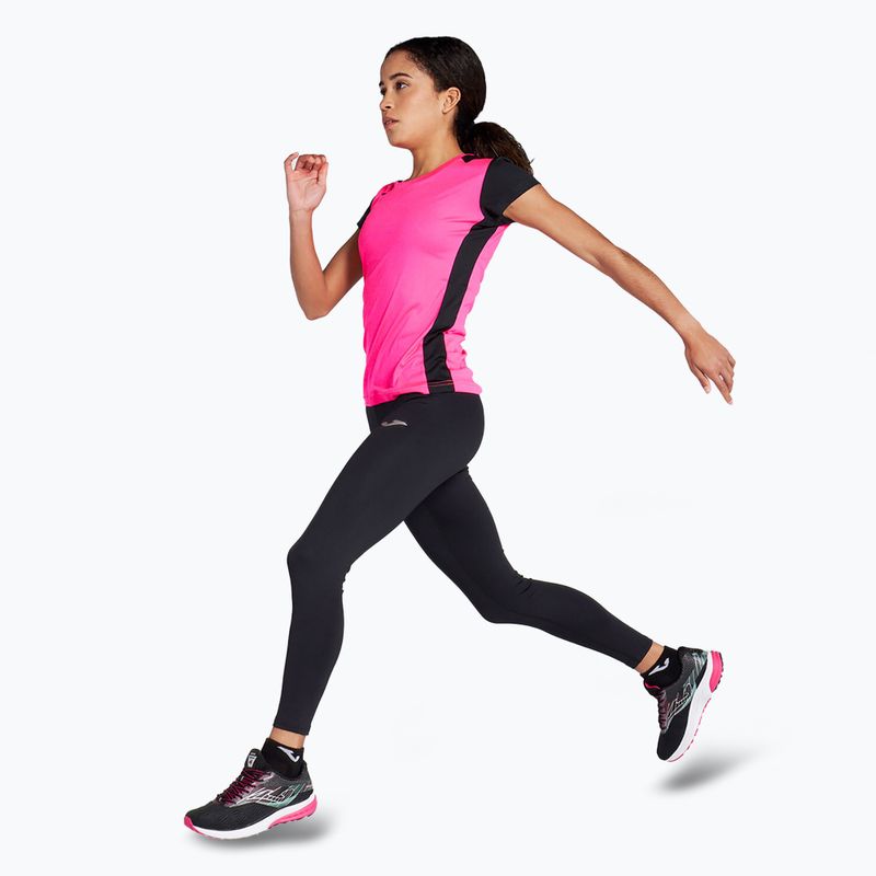 Moteriški bėgimo marškinėliai Joma Record II fluor pink/black 2