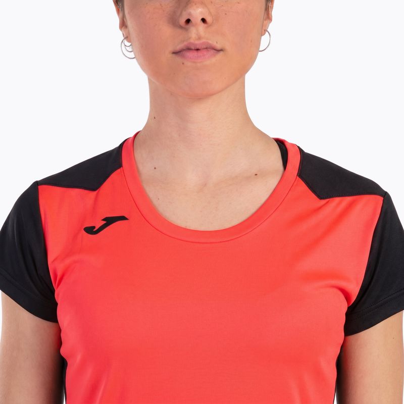 Moteriški bėgimo marškinėliai Joma Record II fluor coral/black 18