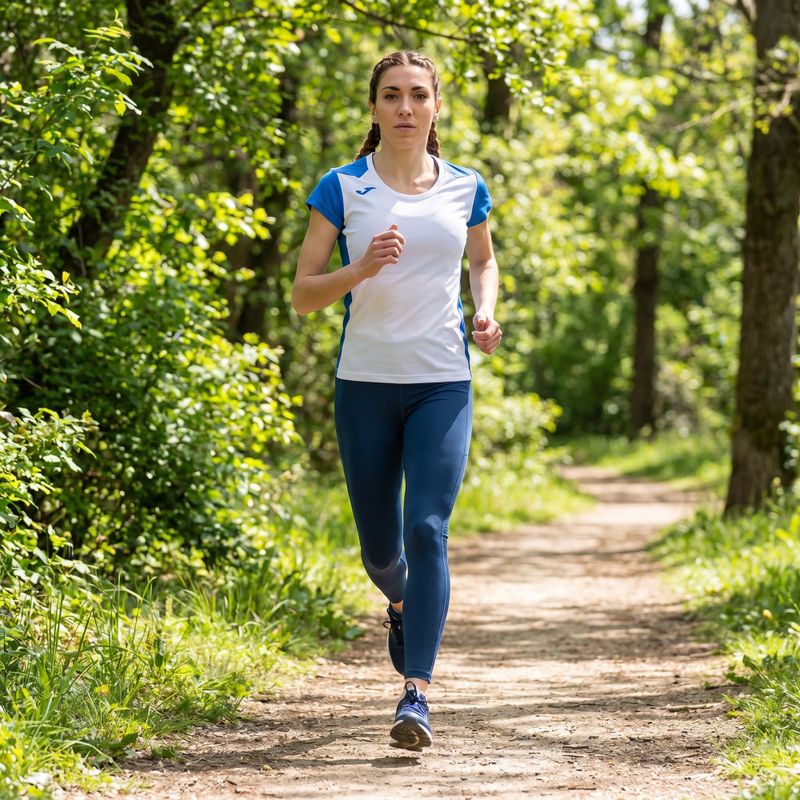 Moteriški bėgimo marškinėliai Joma Record II white/royal 12