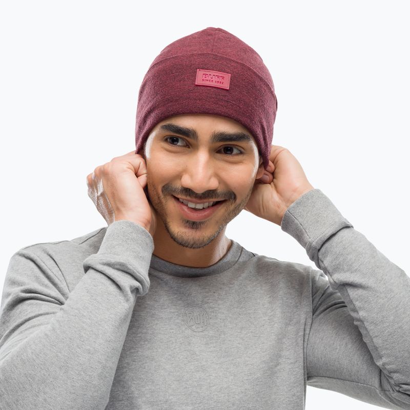 Žieminė kepurė BUFF Merino Wool Fleece maroon 5