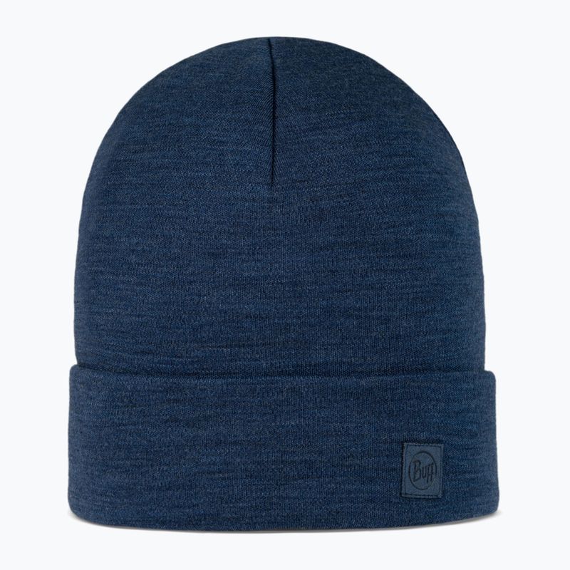 Žieminė kepurė BUFF Heavyweight Merino Wool solid night blue