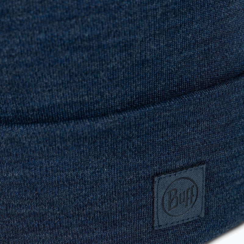 Žieminė kepurė BUFF Heavyweight Merino Wool solid night blue 2