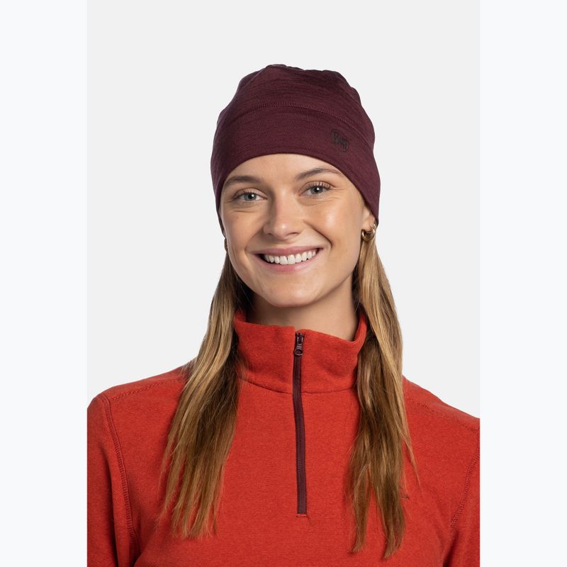 Žieminė kepurė Buff Merino Lightweight garnet 3