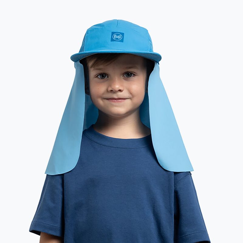 Vaikiška kepuraitė su snapeliu BUFF Desert Kids Solid azure 4