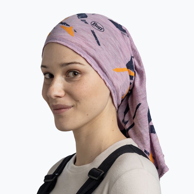 Daugiafunkcinė skara BUFF Lightweight Merino Wool virta grape ice 4