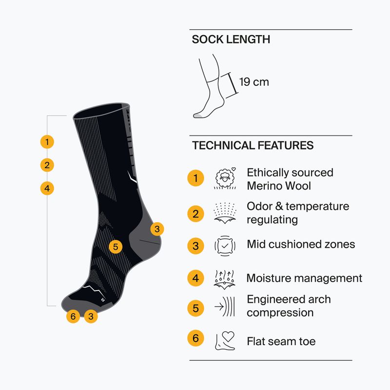 Kojinės BUFF Merino Lightweight Crew LWC4 blue 4