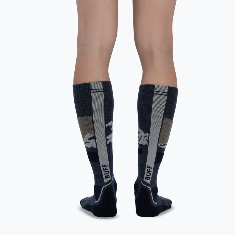Kojinės BUFF Merino Heavyweight Over The Calf night blue 6