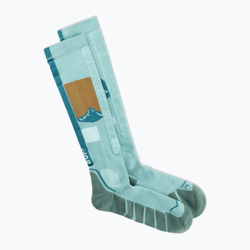 Kojinės BUFF Merino Heavyweight Over The Calf sea green 2