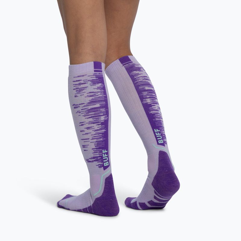 Kojinės BUFF Merino Heavyweight Over The Calf lilac ice 4