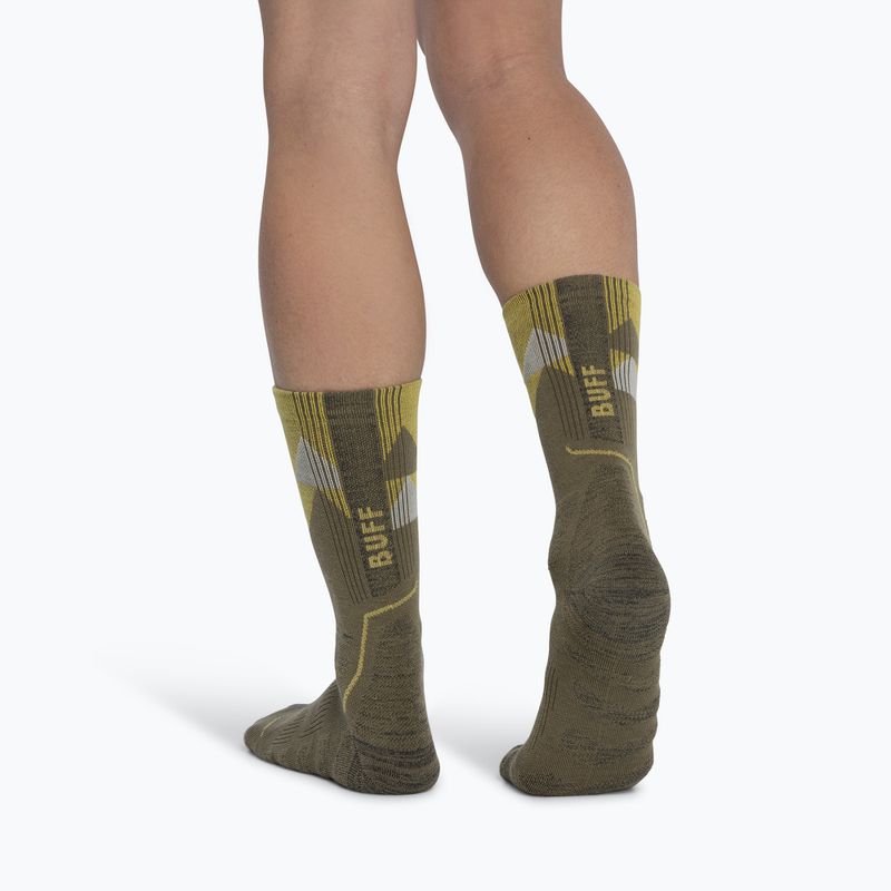 Kojinės BUFF Thermomet Crew olive green 4