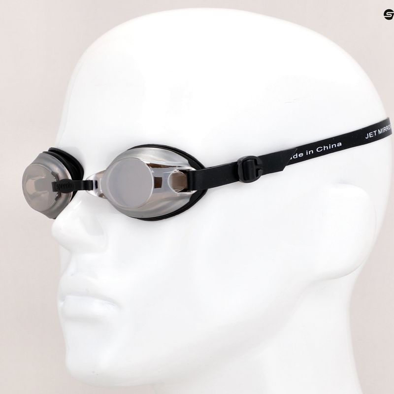 Speedo Jet Mirror juodi/balti/chromuoti plaukimo akiniai 8-09648F986 7