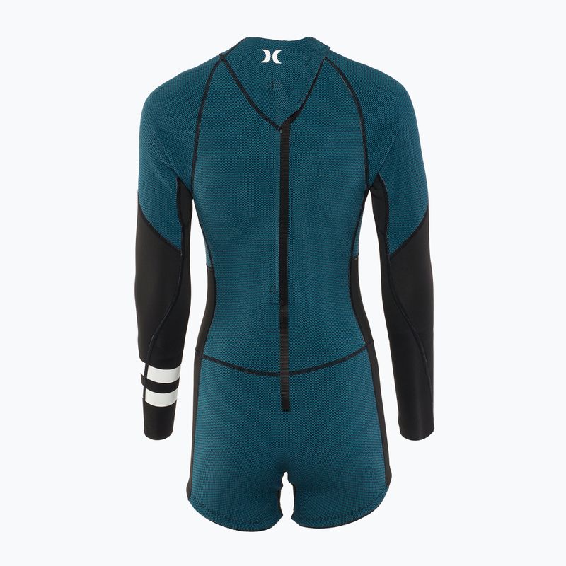 Hurley Advant Shorty Texture 2/2 mm Springsuit black/skyblue moteriškas hidrokostiumas 2
