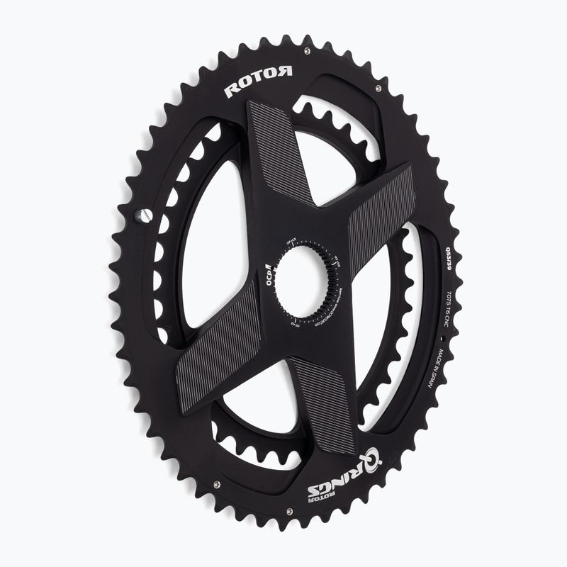 Žvaigždė Rotor Q Rings Dm Oval Chainring 50/34T juoda 2