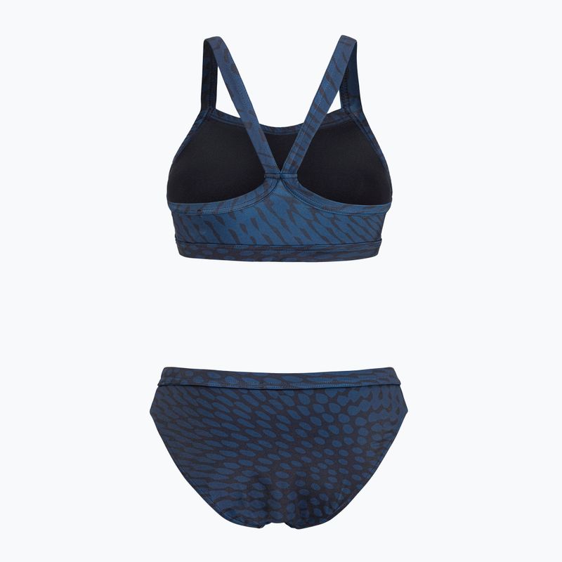 Moteriškas dviejų dalių plaukimo kostiumasOrca Core Bikini deep blue print 2
