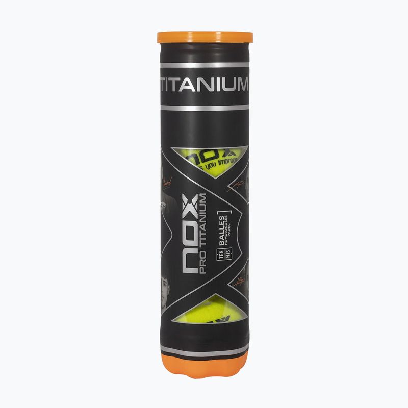 Padelio kamuoliai NOX Pro Titanium 4 pcs yellow 2