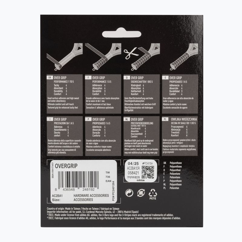 Padelio rakečių apvijos adidas Padel Overgrip Set 3 vnt. orange 2