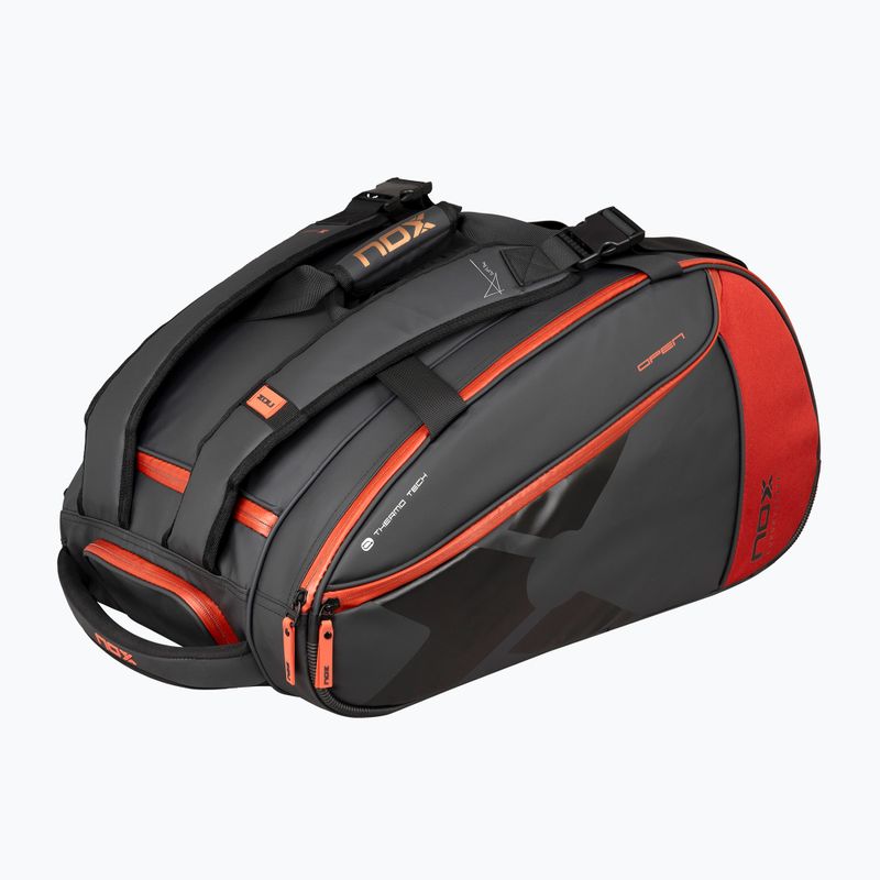 Padelio krepšys NOX Luxury Open Series 60 l black/red 2