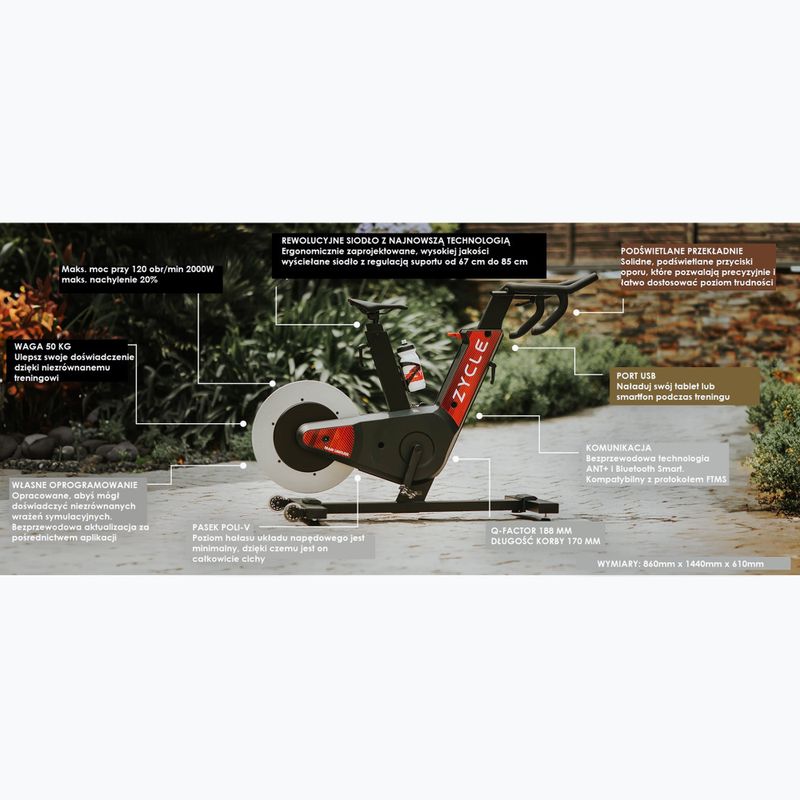 Dviračio treniruoklis ZYCLE Smart Zbike 2 juodas/raudonas 5