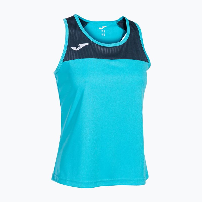 Moteriškas teniso tank topas Joma Montreal fluorescent turquoise/navy blue 9