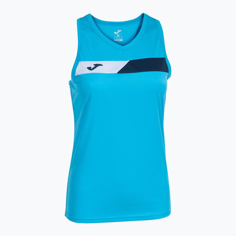 Moteriškas teniso tank topas Joma Court Sleeveless fluor turquoise/navy