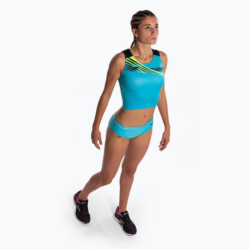 Moterų bėgimo marškinėliai Joma Elite X fluor turquoise/black 5