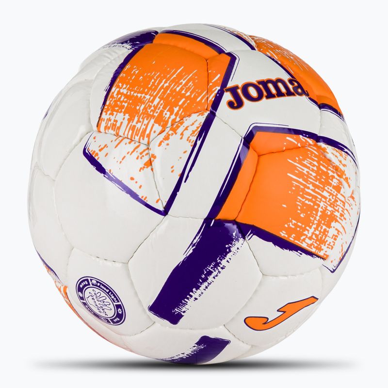 Joma Dali II futbolo kamuolys baltos/šviesiai oranžinės/violetinės spalvos, 3 dydis 2