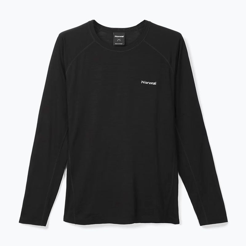 Vyriški bėgimo marškinėliai ilgomis rankovėmis NNormal Merino black 5