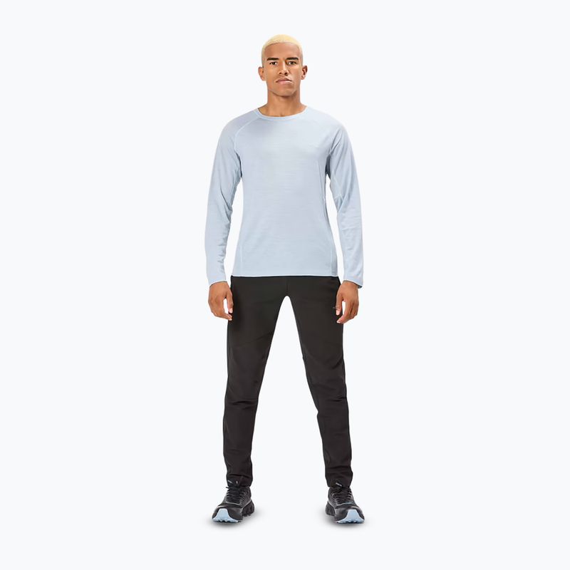Vyriški bėgimo marškinėliai ilgomis rankovėmis NNormal Merino blue 2