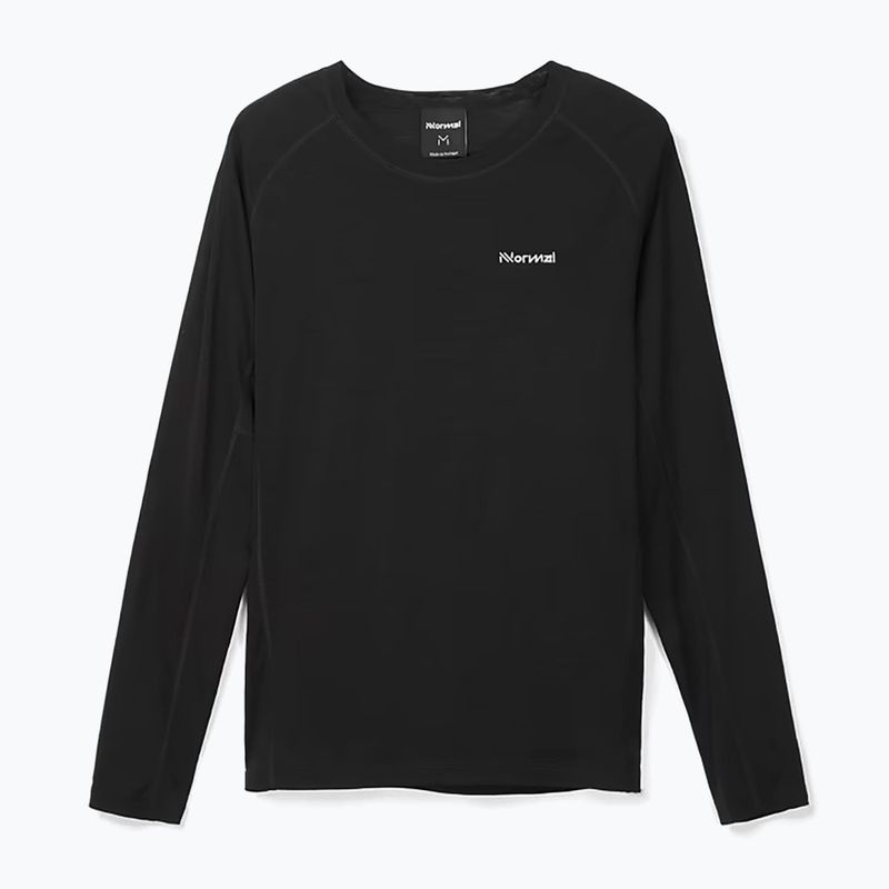 Moteriški bėgimo marškinėliai ilgomis rankovėmis NNormal Merino black 4