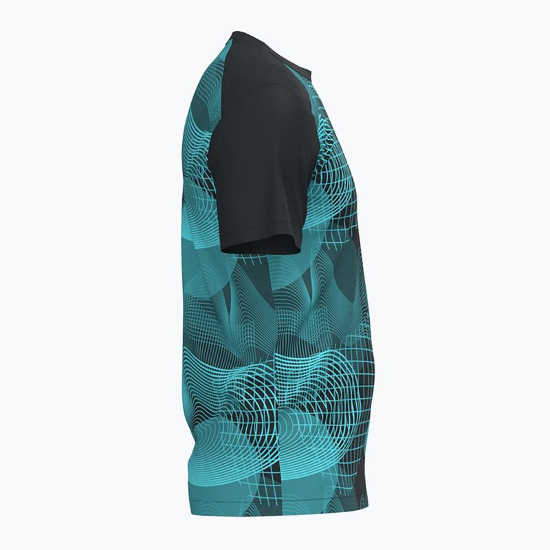 Vyriški teniso marškinėliai Joma Challenge black/turquoise 5