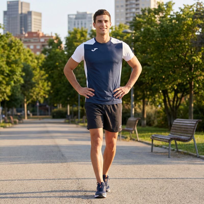Vyriški bėgimo marškinėliai Joma Record II navy/white 5