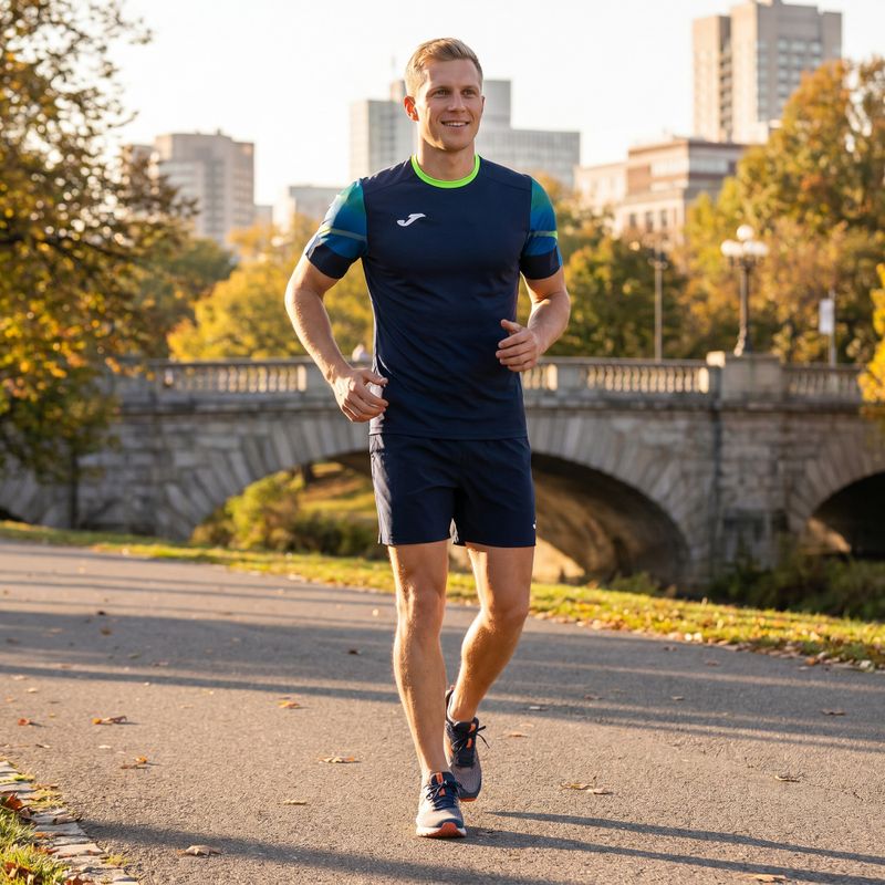 Vyriški bėgimo marškinėliai Joma Elite XI navy/fluor green 10