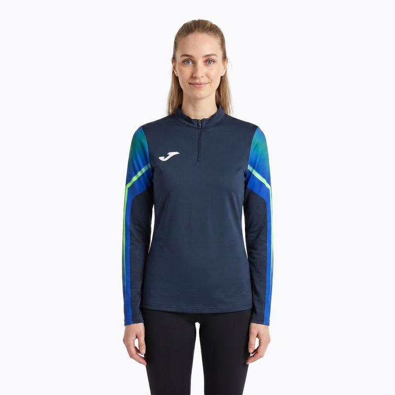 Moteriškas bėgimo džemperis Joma Elite XI navy/fluor green