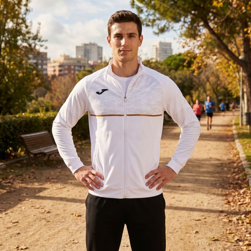 Vyriškas bėgimo džemperis Joma Record III Full Zip white 6
