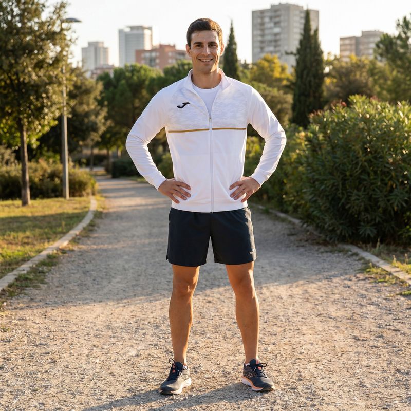 Vyriškas bėgimo džemperis Joma Record III Full Zip white 7